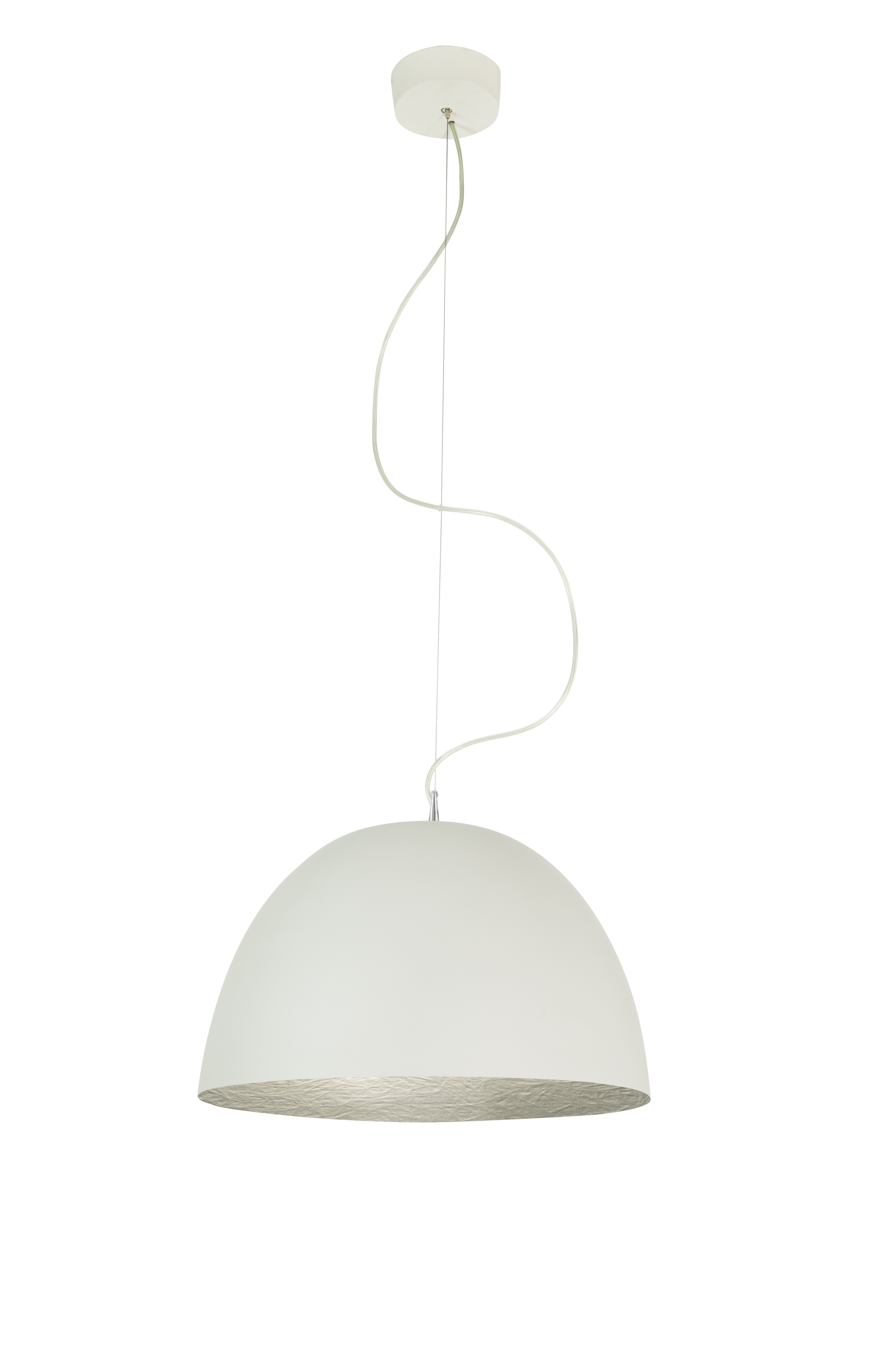 Pendant Lamp H2O Cemento In-Es Artdesign Collection Matt Color White Silver Size 27,5 Cm  Diam. 46 Cm